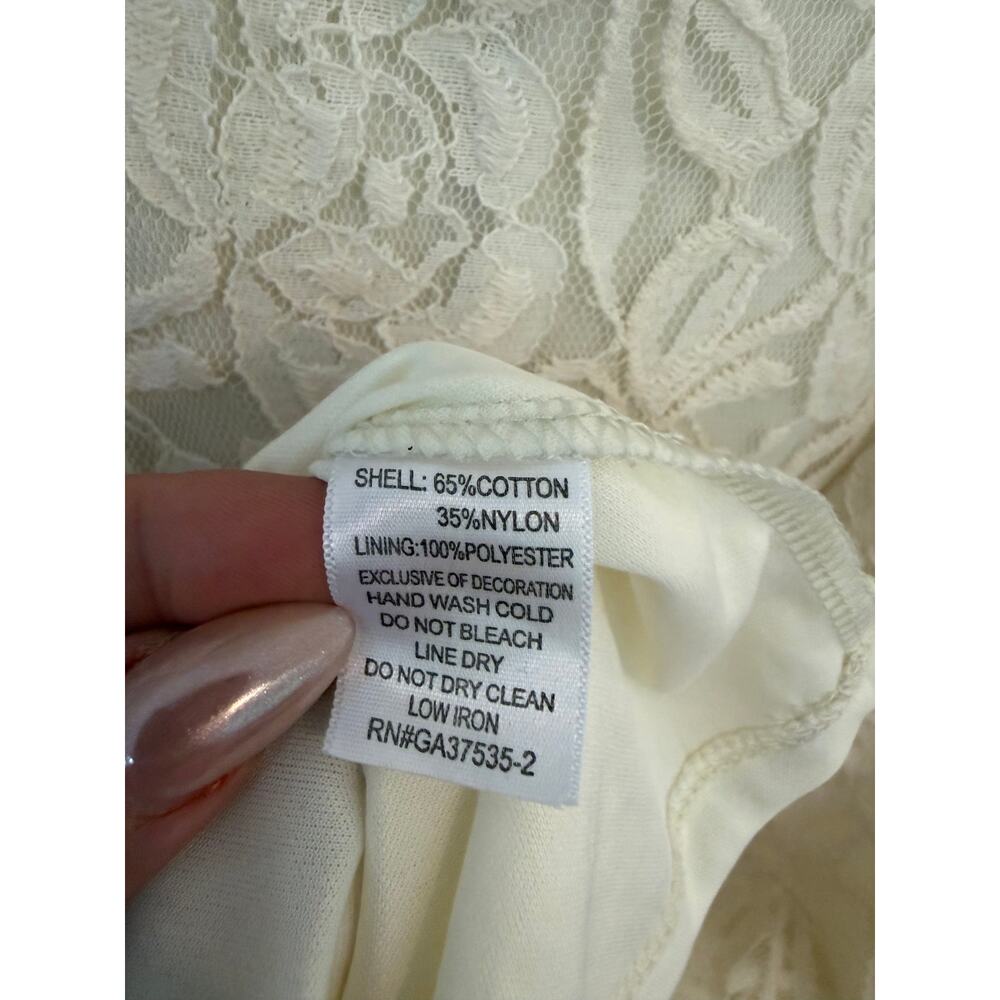 Max and Riley Ivory Lace Fit & Flare Dress Medium Sleeveless Floral Lace Dress - Picture 6 of 8